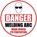 5S Supplies Danger Welding Arc Floor Sign 12in Diameter Non Slip Floor Sign FS-DAWELARC-12